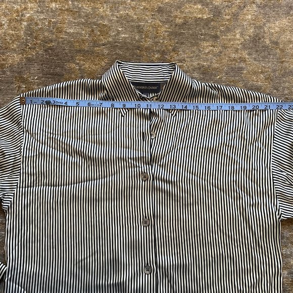 Classiques Entier Black and White Stripe Silk Blouse M - Picture 7 of 10